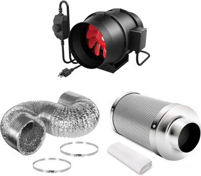 iPower 15,2 cm 395 CFM Auspuff-Inline-Ventilator mit Geschwindigkeitsregler und