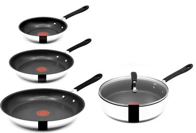 Tefal Jamie Oliver Pfannenset - Pfanne 20 + 24 + 28cm, Schmorpfanne 25cm mit Dec