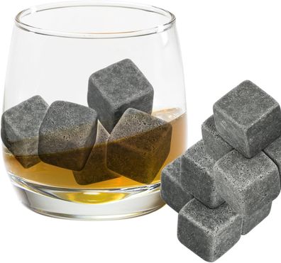Grenhaven 9er Set Whisky-Steine Grau aus natürlichem Speckstein- on The Rocks Kü
