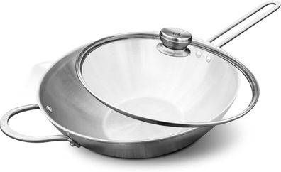 Zwilling TwinNova 3 Wok pfanne Induktion 30 cm mit Glasdeckel, 2 tlg, Asiatische