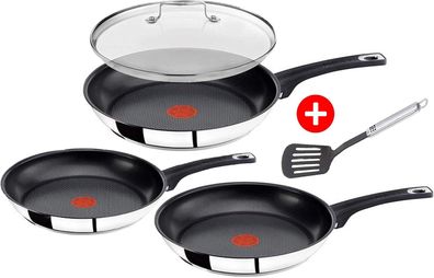 Tefal E43510 Jamie Oliver Pfannenset 5 tlg Induktion, inkl Deckel 28cm+Wender, P