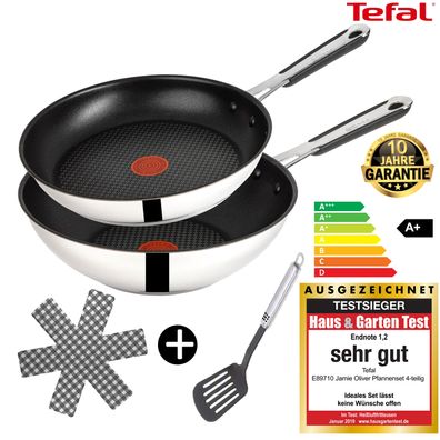 Tefal E30 - Set 8 | Jamie Oliver Pfannenset | 5 teilig | Wok 28cm + 25 cm Schmo