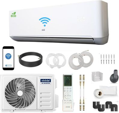 JUNG Toyo Klimaanlage Split Set 9000 BTU/h / 2,6KW, Inverter Klimagerät für Räum