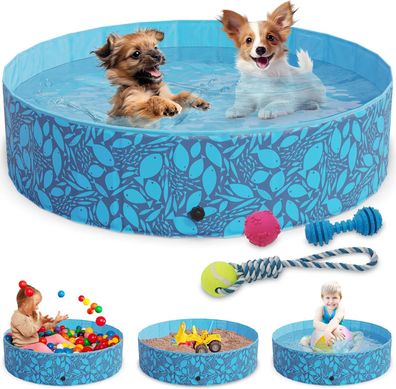 Faltpool Hundepool Faltbarer Pool Planschbecken Hund Kind Schwimmbad Pool 120x30 cm