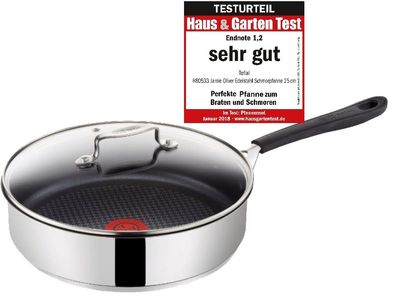 Tefal H80533 Jamie Oliver Schmorpfanne 25cm Induktion, Servier-Schmorpfanne Anti