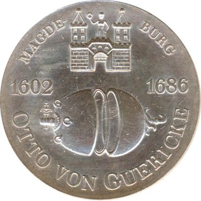 DDR 10 Mark 1977 Otto von Guerricke Silber*