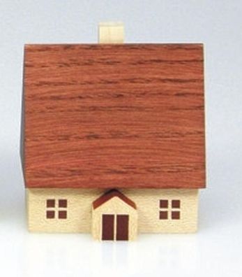 Tischdekoration Holzhaus natur BxHxT 4x4x3cm NEU Haus Baum Figur Kirche Erzgebirg