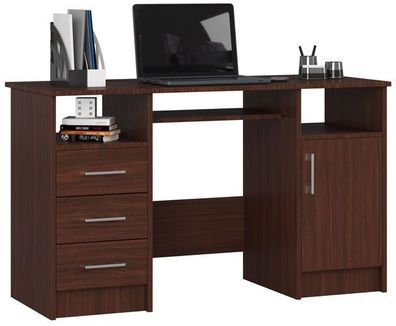 PC-Schreibtisch AKORD ANA in der Farbe Wenge B124 x H74 x T52 cm