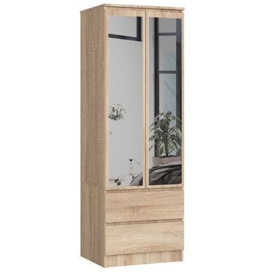 Kleiderschrank AKORD S60 mit Spiegel Sonoma-Eiche 60 cm B60 x H180 x T51