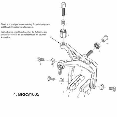 SRAM Ersatz für Rennbremse "Force / Rival" Set Befestigungsmuttern (12, 16, 20,