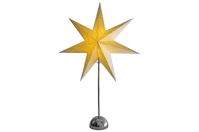 STAR Trading LED-Standstern Cellcandle Metall/Papier Flocke 75x50cm Batterie Timer