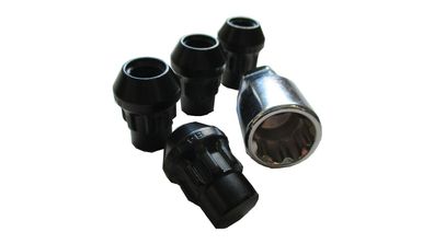 Seehase Felgenschloss-Set Radmuttern, Ke Schwarz, M12 x 1,5