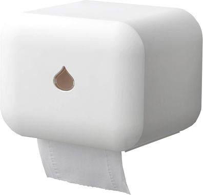 Toilettenpapierhalter aus Edelstahl, selbstklebend, für Badezimmer, weiß