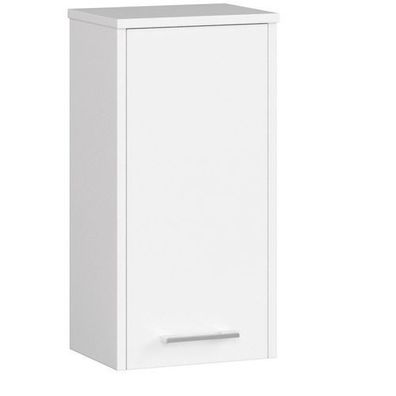 Hängender Badezimmerschrank AKORD FIN Weiß 30 cm Tür 2 Ebenen B30 x H60 x T22,5 cm