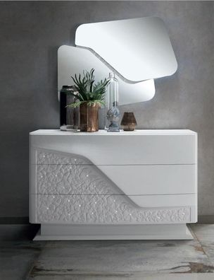 Moderne Luxus Set 2Tlg Kommode Spiegel Kommoden Holz Konsole Sideboard Möbel