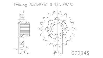 ESJOT Antriebsritzel "29034" 525, Stahl 18 Zähne, Ausf