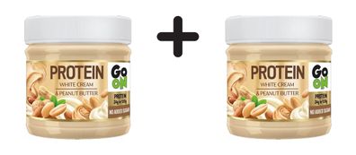 2 x Go On Nutrition Protein White Cream and Peanut Butter (180g) White and Peanut But