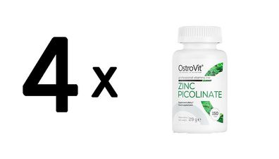 4 x OstroVit Zinc Picolinate (150 Tabs) Unflavoured