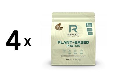 4 x Reflex Nutrition Plant Protein (600g) Cacao and Caramel