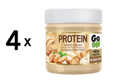 4 x Go On Nutrition Protein White Cream and Peanut Butter (180g) White and Peanut But