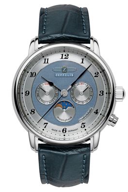 Zeppelin Herrenuhr Friedrichshafen Mondphase Blau 8536-3