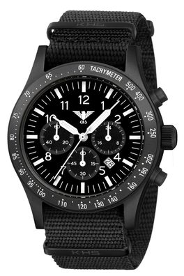 KHS Herrenuhr Platoon Solar Chronograph Natoband Schwarz Plabssc. NB