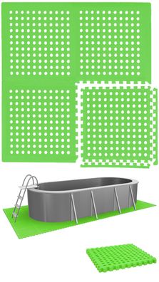 1m² Poolunterlage - 4 Große Poolmatten - 50x50 Outdoor Pool Bodenschutzmatte