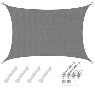 3x2 UV Sonnensegel Rechteckig Atmungsaktiv - Sonnenschutz Segel mit Befestigung