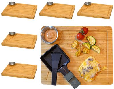 6 Personen Raclette Teller Set - 30x25 Raclette Brettchen Pfännchen Untersetzer