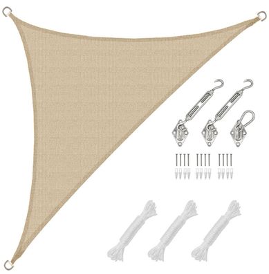 2,5x2,5x3,5 Sonnensegel Dreieckig Atmungsaktiv - Dreieck Segel mit Befestigung