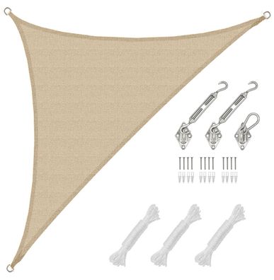 3x3x4,2 Sonnensegel Dreieckig Atmungsaktiv - Dreieck Segel mit Befestigung