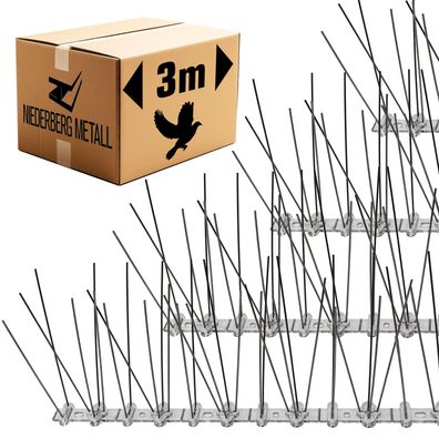 Taubenabwehr Spikes - 300cm Kunststoff - Tauben Abwehrleiste Vogel Abwehr Spikes