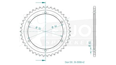 ESJOT Kettenrad "35008" 530, Stahl, schwarz 42 Zähne