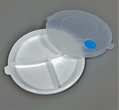 Mikrowellen Menüteller mit 3-fach Teilung 26x5cm und Dampfventil