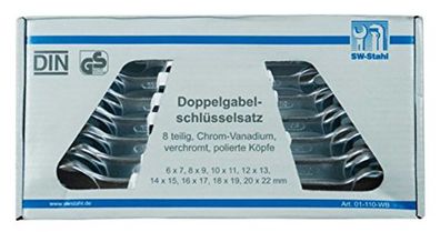 SW-STAHL Doppelmaulschlüsselsatz Chrom Vanadium, m im Karton