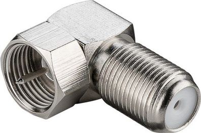 Goobay Winkeladapter: F-Stecker > F-Buchse 90°, Kupfer - Kupfer