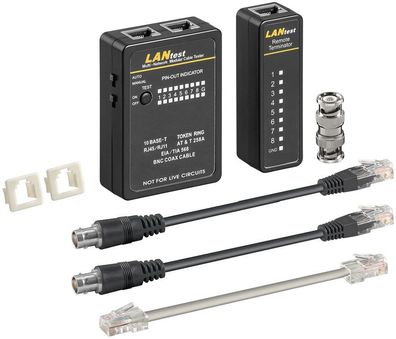 Profi Netzwerk Kabeltester Set, Prüfung von CAT 5/6 und ISDN-Verbindungen