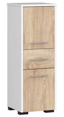 Stehender Badezimmerschrank AKORD FIN Weiß 30 cm Front Sonoma-Eiche 30x85x30 cm