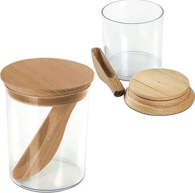 Centi Marburg Vorratsbehälter Kunststoff Buchenholzdeckel 500 ml d= 10,2 cm Höhe