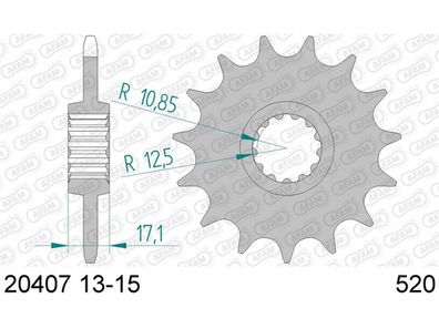 ESJOT Antriebsritzel "32165" 520, Stahl 15 Zähne