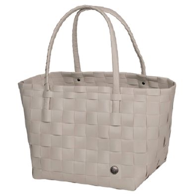 HANDED BY Shopper Paris pale grey Tasche Korb geflochten Kunststoff Bag grau