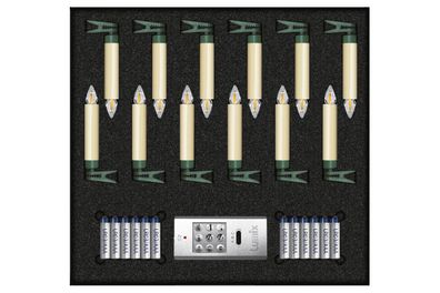 Krinner Christbaumkerze Lumix SuperLight Flame mini Basis 12 elfenbein