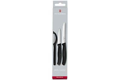 Swiss Classic, Gemüsemesser-Set mit Schäler, 3tlg, schwarz