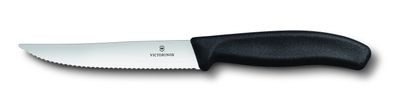 Swiss Classic, Steak und Pizzamesser, 12cm, Wellen, schwarz