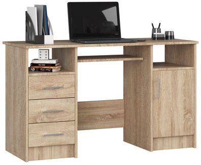 PC-Schreibtisch AKORD ANA in der Farbe Sonoma-Eiche B124 x H74 x T52 cm