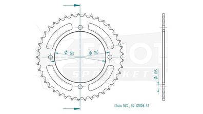 ESJOT Kettenrad "32006" 520, Stahl 45 Zähne