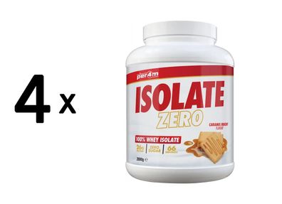 4 x Per4m Whey Isolate Zero (2000g) Caramel Biscuit