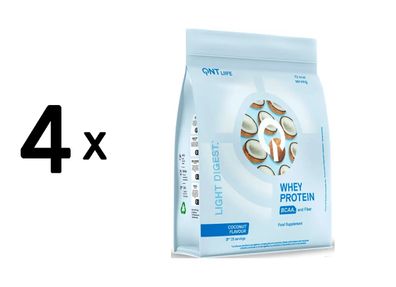 4 x QNT Light Digest Whey Protein (500g) Coconut