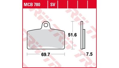 TRW Bremsbelag "MCB 780" Satz Typ Organisch