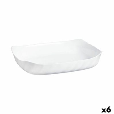 Kochschüssel Luminarc Smart Cuisine rechteckig Weiß Glas 33 x 27 cm (6 Stück)